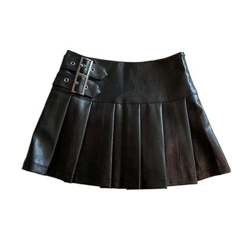OFFSUM Kurze Röcke Für Damen -S-3Xl Pu-Leder-Minirock Für Damen, Vintage, Hohe Taille, Sexy Faltenröcke, Streetwear, Koreanischer Stil, Schlanke, Lässige A-Linie, Modische Kleidung, Schwarz, S OFFSUM Kurze Röcke Für Damen -S-3Xl Pu-Leder-Minirock Für Damen, Vintage, Hohe Taille, Sexy Faltenröcke, Streetwear, Koreanischer Stil, Schlanke, Lässige A-Linie, Modische Kleidung, Schwarz, S von OFFSUM