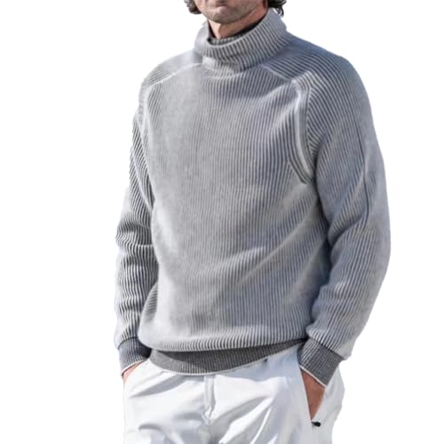 OFFSUM Pullover Für Herren - Lässiger Modischer Rollkragen-Langarmpullover In Übergröße Winter Warm Weich Leicht Einfarbig Gestrickte Kleidung Grau XL OFFSUM Pullover Für Herren - Lässiger Modischer Rollkragen-Langarmpullover In Übergröße Winter Warm Weich Leicht Einfarbig Gestrickte Kleidung Grau XL von OFFSUM