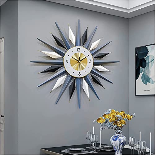 OGLFGLNY Wanduhr Moderne Kunst-Wanduhr für Wohnzimmer-Dekor, Moderne 3D-Kunst-Metalluhr, Wanduhren, große geräuschlose Quarz-Dekorationsuhr für Schlafzimmer-Küchen-Dekor, 60 cm, 60 cm von OGLFGLNY