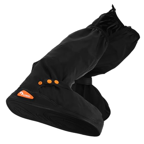 OHPHCALL 1 Paar Regenfester Überschuh Stiefelüberzüge Für Damen Überschuhe Für Regenstiefel Schuhschutz Wanderschuhabdeckung Regenschutz Regen Schuhschutz PVC Black von OHPHCALL