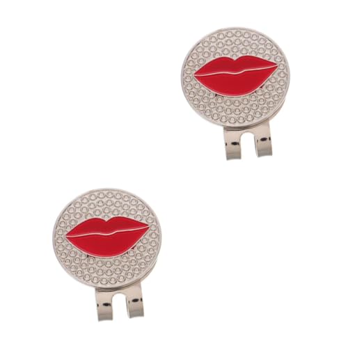 OHPHCALL 2 Stück Valentinstag Ballkappen Clip Ballmarker Golfkappen Clip Golfmarker Für Damen Kappen Clip Golfhut Clip Aufbewahrungsgurt Golf Tee Kappen Clip Golfball Hut Clip von OHPHCALL