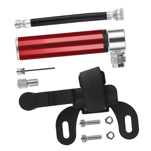 OHPHCALL Mini Fahrrad Reifenpumpe Set Tragbare Aluminiumlegierung Manuelle Pumpe Für Mountainbike Und Rennrad Ideal Für Unterwegs Schwarz/Rot Kompakt Und Leicht Perfekte von OHPHCALL