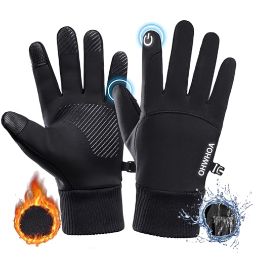 OHWHOA Handschuhe Winterhandschuhe Motorrad Fahrrad Handschuhe wasserdichte rutschfeste Winddichte Touchscreen Handschuhe Herren Damen Winter Laufen Snowboard Klettern Wandern von OHWHOA