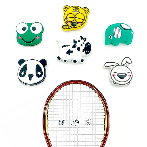 6 Stück Animal Damper Tennisvibration Weich Silikon Schläger Dämpfer Schläger Stoßdämpfer Die Tiere Stoßdämpfer Material Silikon Geeignet für alle Modelle von Tennisschlägern Badmintonschläger (1＃) von OHYER