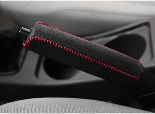 Auto Handbremse Abdeckung für Kia Soul III II I 3/2/1.Gen SK3/PS/AM 2009-2026, Universal Leder Griff Protector Rutschfeste Handbremsgriff SchutzhüLle ZubehöR,A/Black-Red Line von OINTJWWO