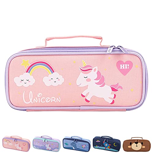 Federmäppchen mädchen, Einhorn pencil case kindergarten mit großem Fassungsvermögen, Federmäppchen einhorn, schön und süß, geeignet für Mädchen als Schulgeschenk ( Nur EIN Federmäppchen, kein Stift ) von OIOYLEY