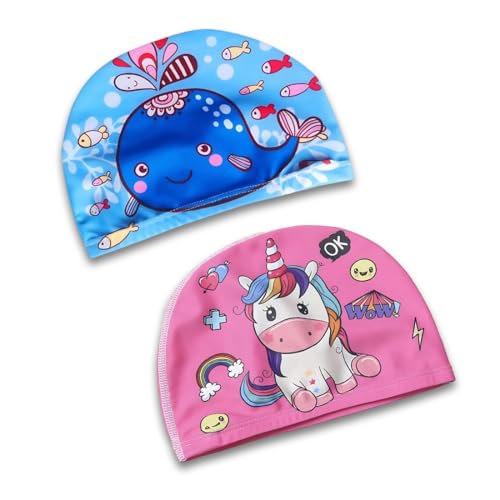 2 Stück Elastische Badekappen Bequemer Stoff Schwimmhaube Unisex Badehaube rutschfeste Schwimmkappen für Frauen Männer Kinder, Badehaube Bademütze 2 Stück Elastische Badekappen Bequemer Stoff Schwimmhaube Unisex Badehaube rutschfeste Schwimmkappen für Frauen Männer Kinder, Badehaube Bademütze von OIUAVYR