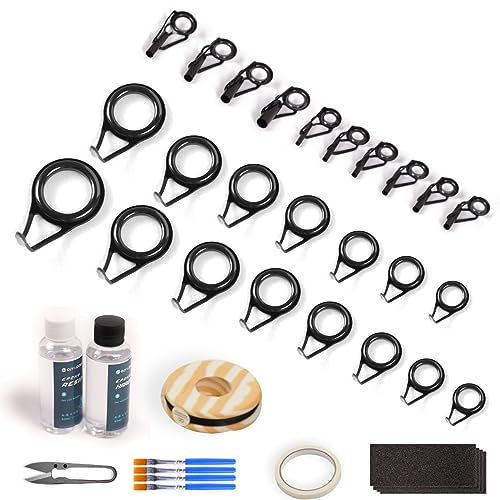 Reparaturset für Angelruten-Ösen, Ersatz für Angelrutenösen, mit Rutenführungen, Spitzen und Epoxidkleber Reparaturset für Angelruten-Ösen, Ersatz für Angelrutenösen, mit Rutenführungen, Spitzen und Epoxidkleber von OJYDOIIIY