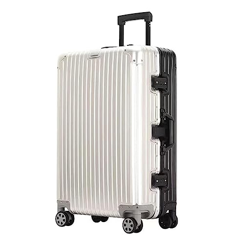 OKCLPQII Praktischer Gepäckkoffer mit Rollen Handgepäckkoffer Reißverschlussloser Hartschalenkoffer aus Aluminium Leicht zu bewegen von OKCLPQII