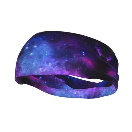 Blaue Galaxie-Stirnbänder für Unisex, kurzes Haar, elastische Haarbänder für Damenhaar, rutschfest, Workout, Sport, Yoga, Stirnband von OKFSTY