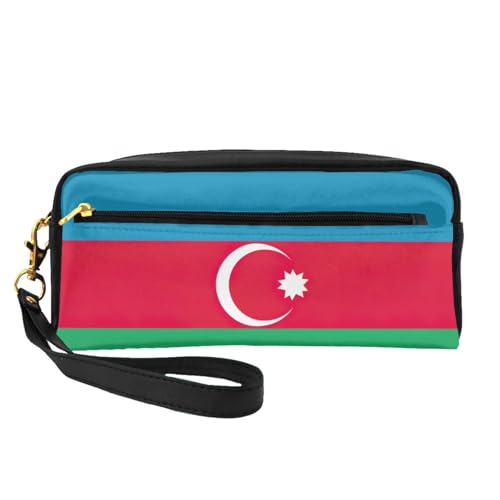 Kleine Make-up-Tasche mit Flagge von Aserbaidschan, Reise-Make-up-Tasche, Kosmetiktasche für Damen, Kosmetiktasche, langlebiger Reißverschluss, Schwarz , Einheitsgröße, Kosmetiktasche von OKFSTY