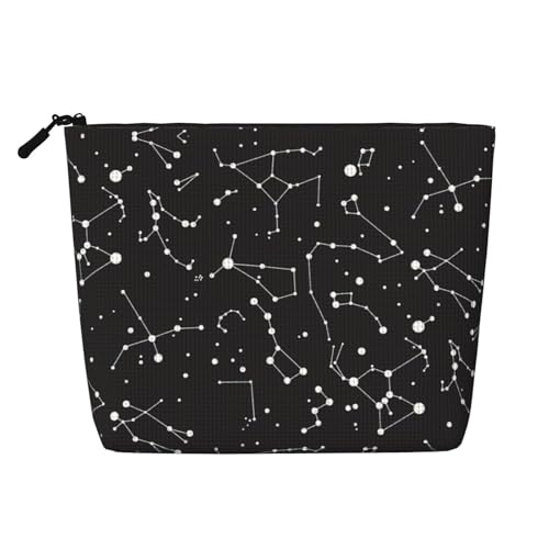 Starry Divination Constellation Eine vielseitige Reise-Make-up-Tasche, ideal für den Alltag und Geschäftsreisen, Schwarz , Einheitsgröße, Kulturbeutel von OKFSTY