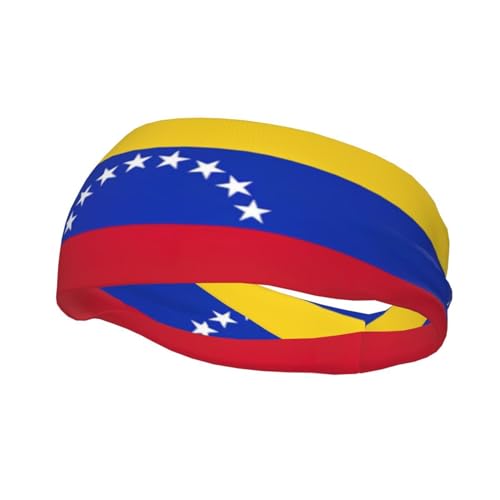 Stirnbänder mit Flagge von Venezuela, Unisex, kurzes Haar, elastische Haarbänder für Damenhaar, rutschfest, Workout, Sport, Yoga, Stirnband von OKFSTY