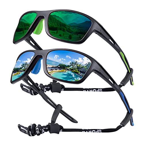 OKH 2 Stück Polarisierte Fahrrad Radsportbrillen Sport-Sonnenbrille für Herren Damen UV400 Schutz laufen Fischerei Wanderung Fahren Radfahren OKH 2 Stück Polarisierte Fahrrad Radsportbrillen Sport-Sonnenbrille für Herren Damen UV400 Schutz laufen Fischerei Wanderung Fahren Radfahren von OKH