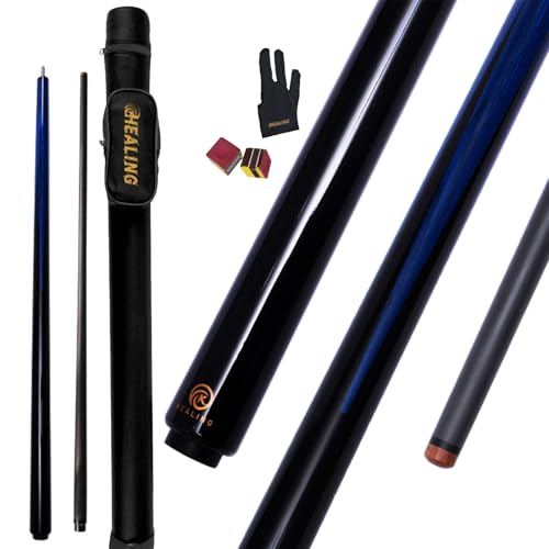 OKHEALING Billardqueue, 147 cm, T700 Kohlefaserspitze, 12,9 mm Kopf, professioneller Billardqueue mit technischen Holzteilen für 8 und 9-Bälle OKHEALING Billardqueue, 147 cm, T700 Kohlefaserspitze, 12,9 mm Kopf, professioneller Billardqueue mit technischen Holzteilen für 8 und 9-Bälle von OKHEALING