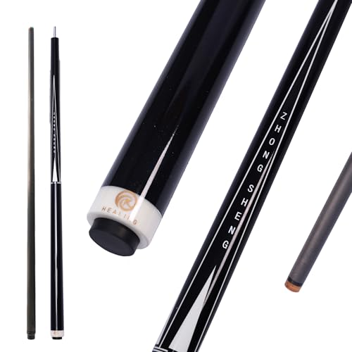 OKHEALING Professional T700 Carbon Fibre Billardqueue, Länge 147 cm, Kopfdurchmesser 12,4 mm, 8 Edelstahlzähne, 1/2-Shot Queue, für 8 und 9 Schwarze Kugeln OKHEALING Professional T700 Carbon Fibre Billardqueue, Länge 147 cm, Kopfdurchmesser 12,4 mm, 8 Edelstahlzähne, 1/2-Shot Queue, für 8 und 9 Schwarze Kugeln von OKHEALING