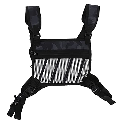 Lightweight Running Vest Backpack,Man Woman Running Storage Bag,Outdoor Gardening Bag Backpack Vest Bag with Extra Storage for Workouts Cycling Running Hiking (Black Camouflage) von OKJHFD