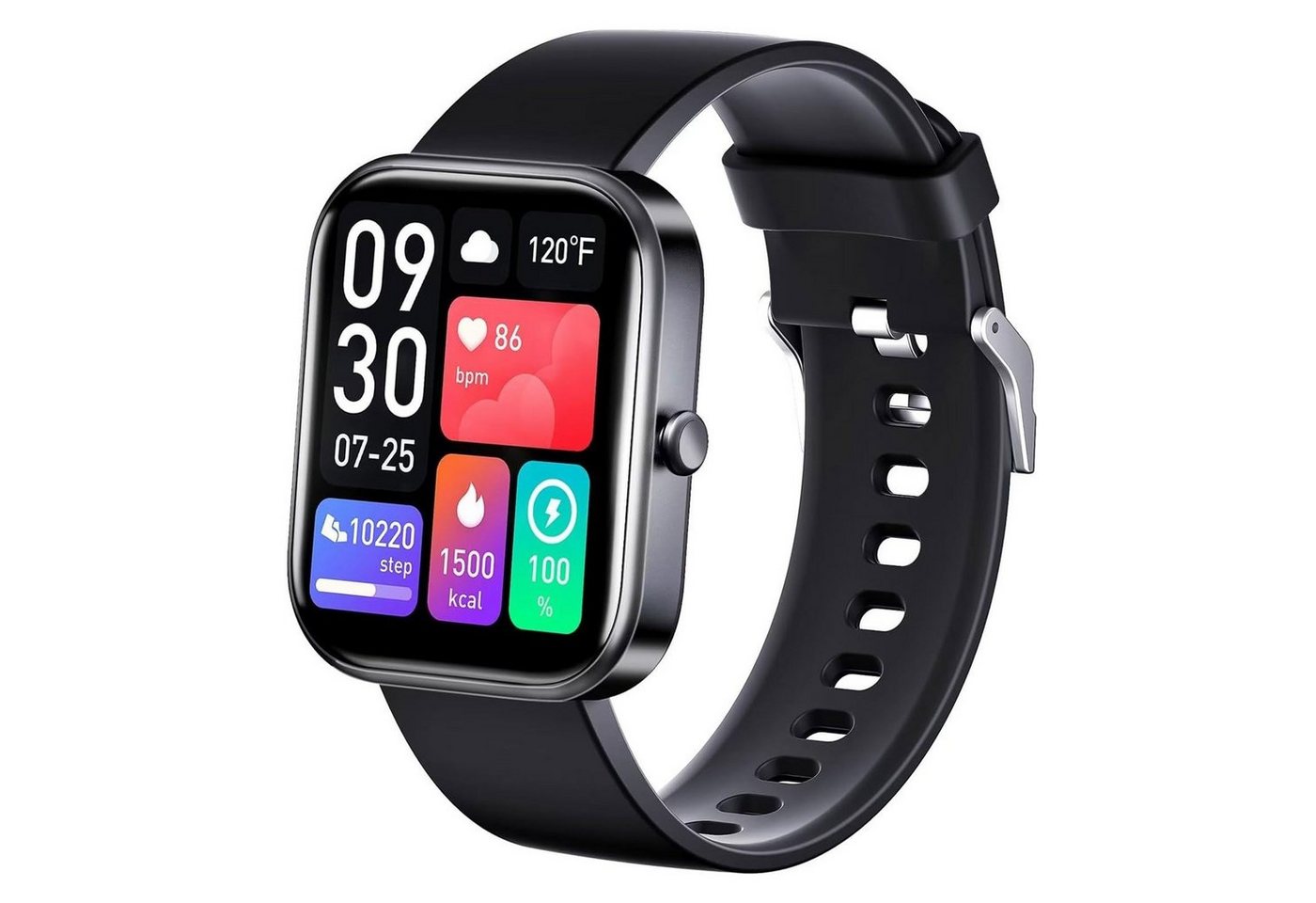 OKWISH Smart Watch Armbanduhr Sportuhr Fitness Uhr Uhren Tracker Damen Herren Smartwatch (2,0 Zoll, 350mAh Li-Ionen) Bluetooth-Anrufe IP67 Wasserdicht Fitnessuhr Armband Uhr, 1-tlg., Touchscreen, Pulsmesser Schrittzähler Schlafmonitor Aktivitätstracker von OKWISH