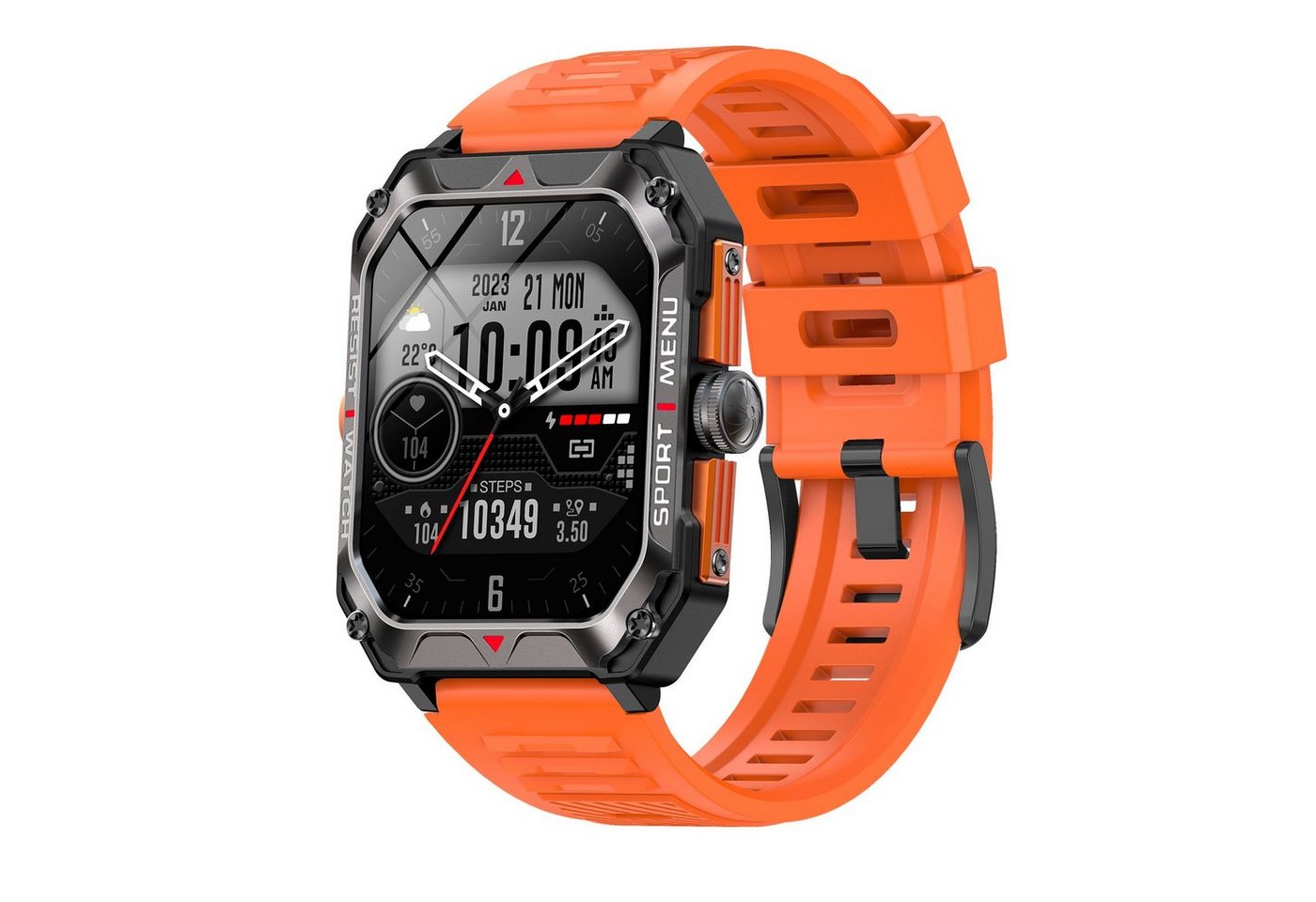OKWISH Damen Herren Smart Watch Sportuhr Armbanduhr Fitness Uhr Uhren Tracker Smartwatch (2,02 Zoll) IP68 Wasserdicht Fitnessuhr mit Telefonfunktion, Austauschbare Armbänder, Touchscreen, für iOS/Android, mit Anrufe Pulsmesser Schrittzähler Schlafmonitor Aktivitätstracker von OKWISH