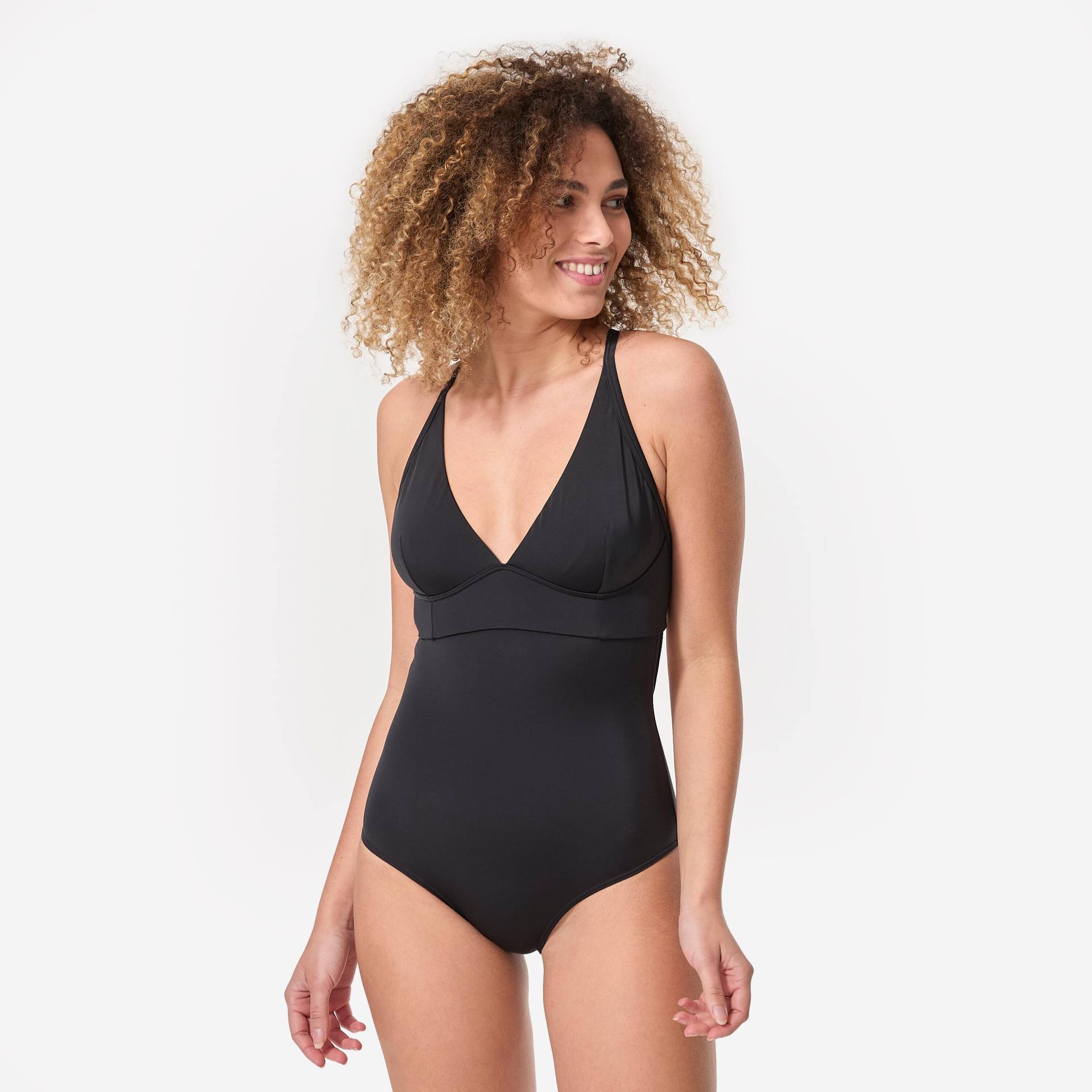 Badeanzug Damen im Rücken doppelt verstellbar Surfen - Bea schwarz Badeanzug Damen im Rücken doppelt verstellbar Surfen - Bea schwarz von OLAIAN