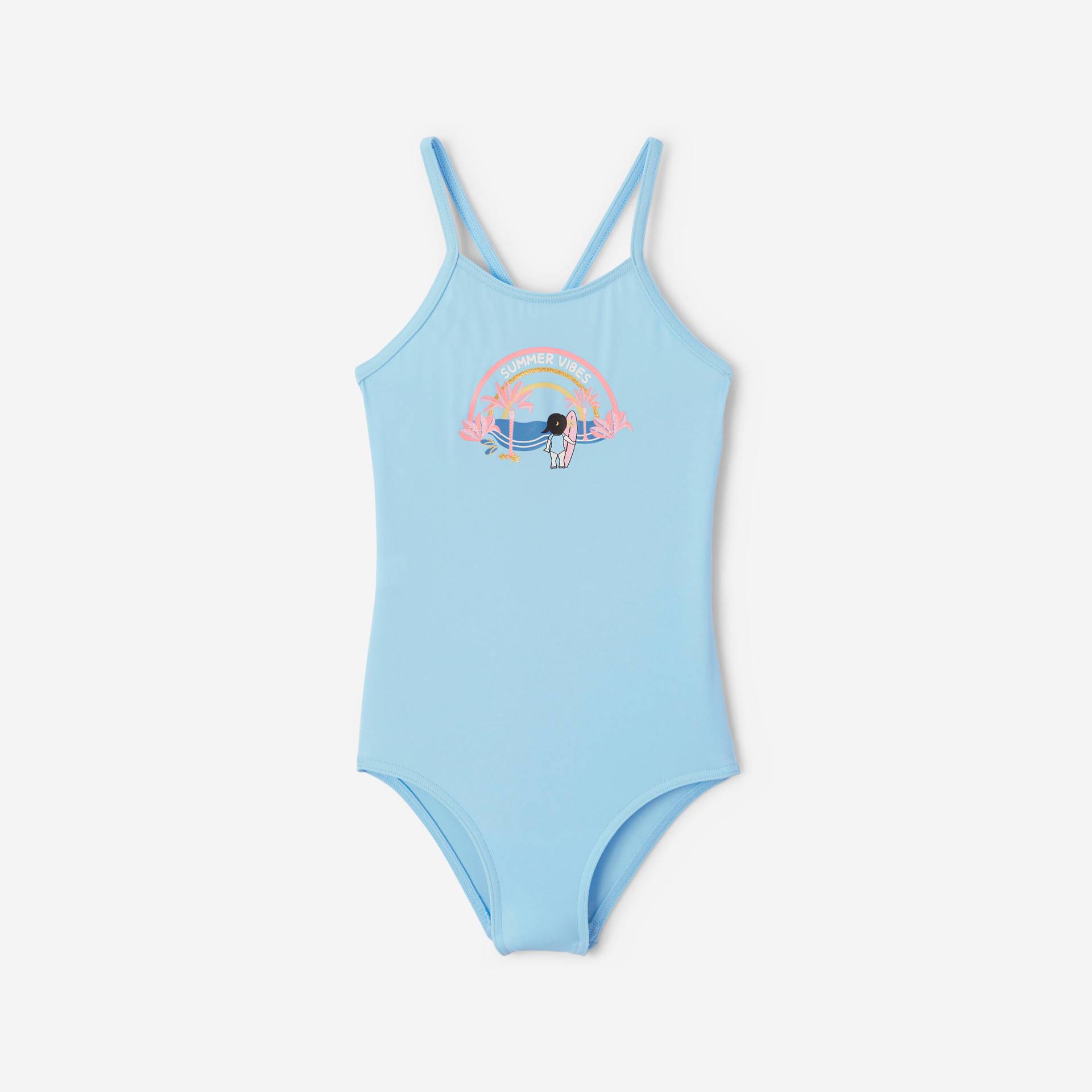 Badeanzug Surfen Mädchen Hanalei Summer Vibes hellblau Badeanzug Surfen Mädchen Hanalei Summer Vibes hellblau von OLAIAN