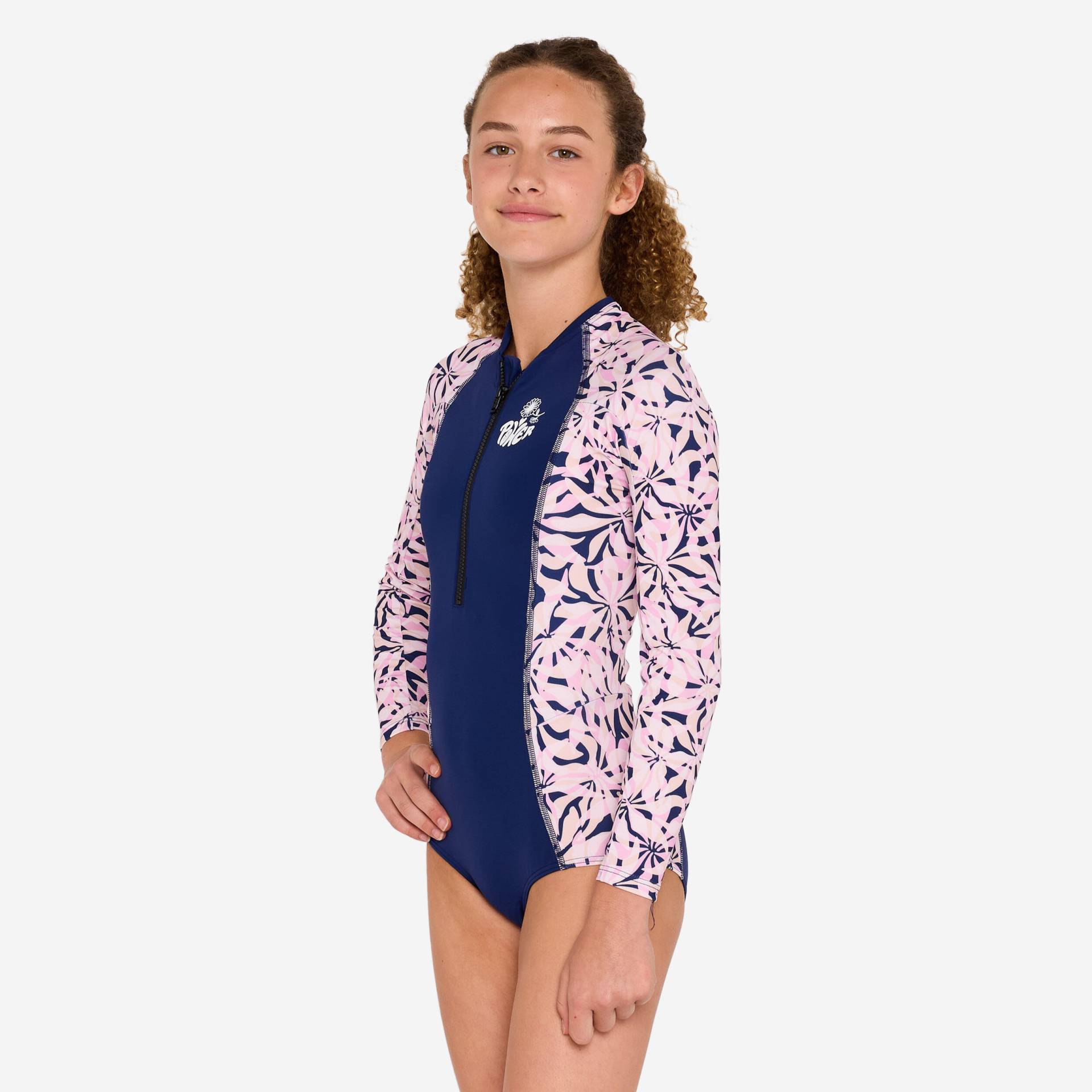 Badeanzug Surfen Mädchen langarm Frontreißverschluss 500 Lucy lila Badeanzug Surfen Mädchen langarm Frontreißverschluss 500 Lucy lila von OLAIAN