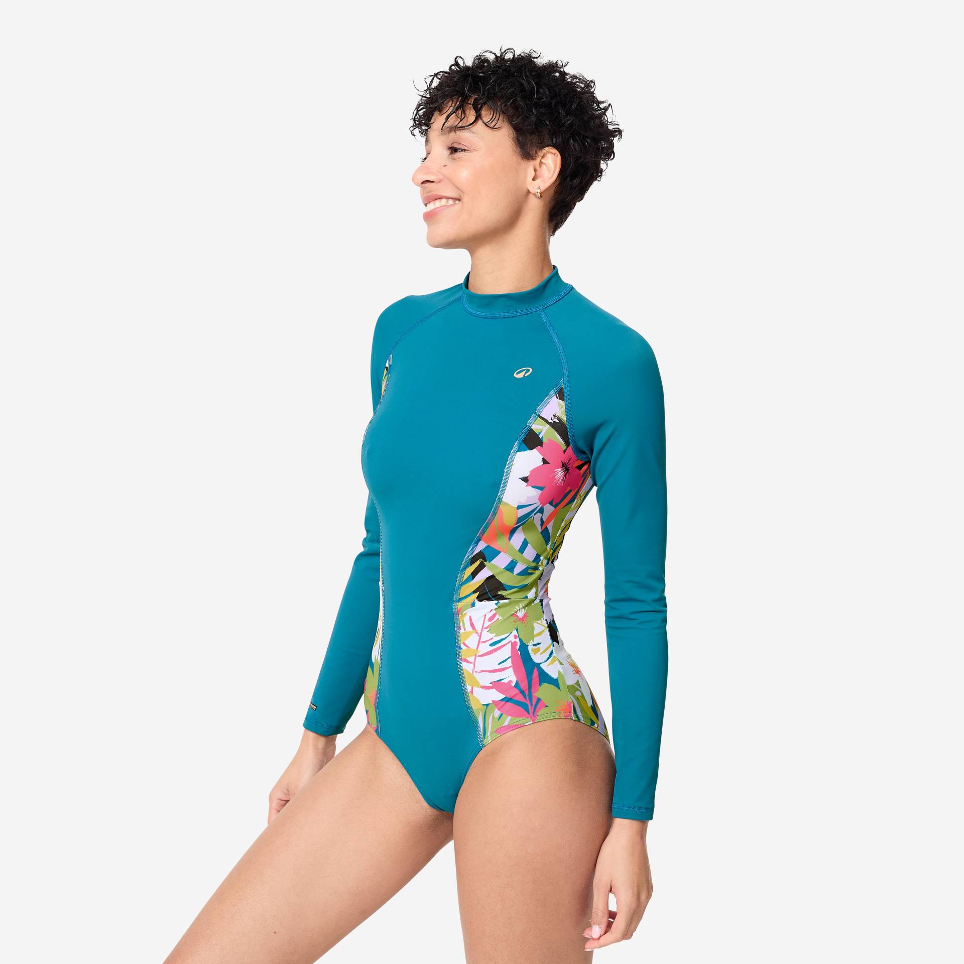 Badeanzug langarm Surfen Damen Dani blau Badeanzug langarm Surfen Damen Dani blau von OLAIAN