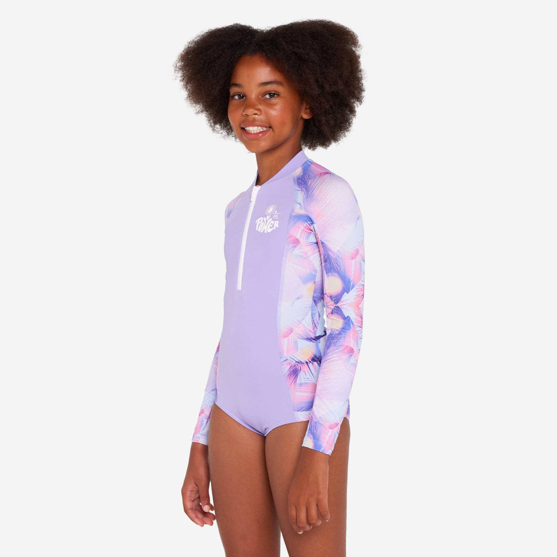 Badeanzug langarm Surfen Mädchen Frontreißverschluss Lucy 500 violett Badeanzug langarm Surfen Mädchen Frontreißverschluss Lucy 500 violett von OLAIAN