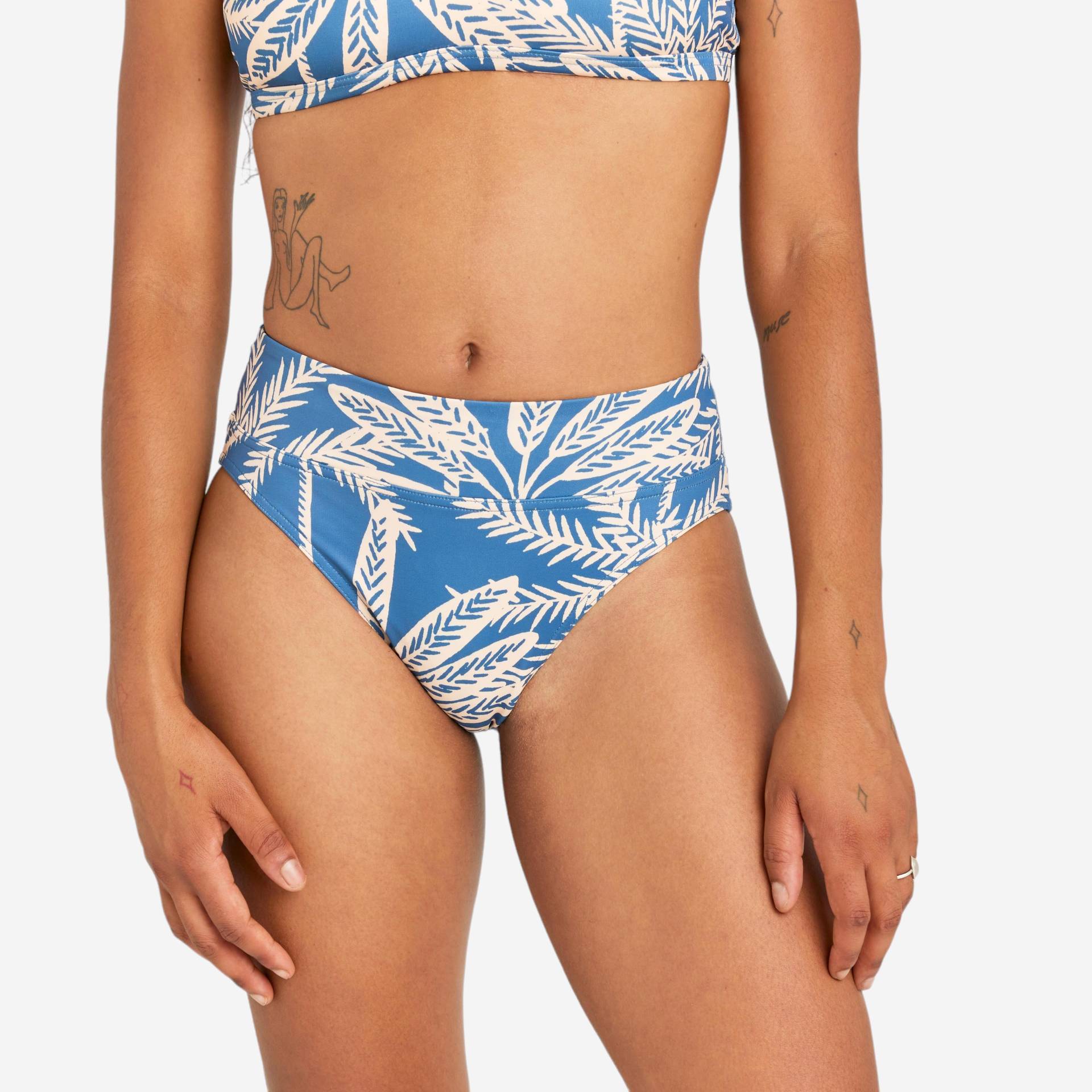 Bikini-Hose Damen hoher Taillenbund - Nora Palmer blau Bikini-Hose Damen hoher Taillenbund - Nora Palmer blau von OLAIAN