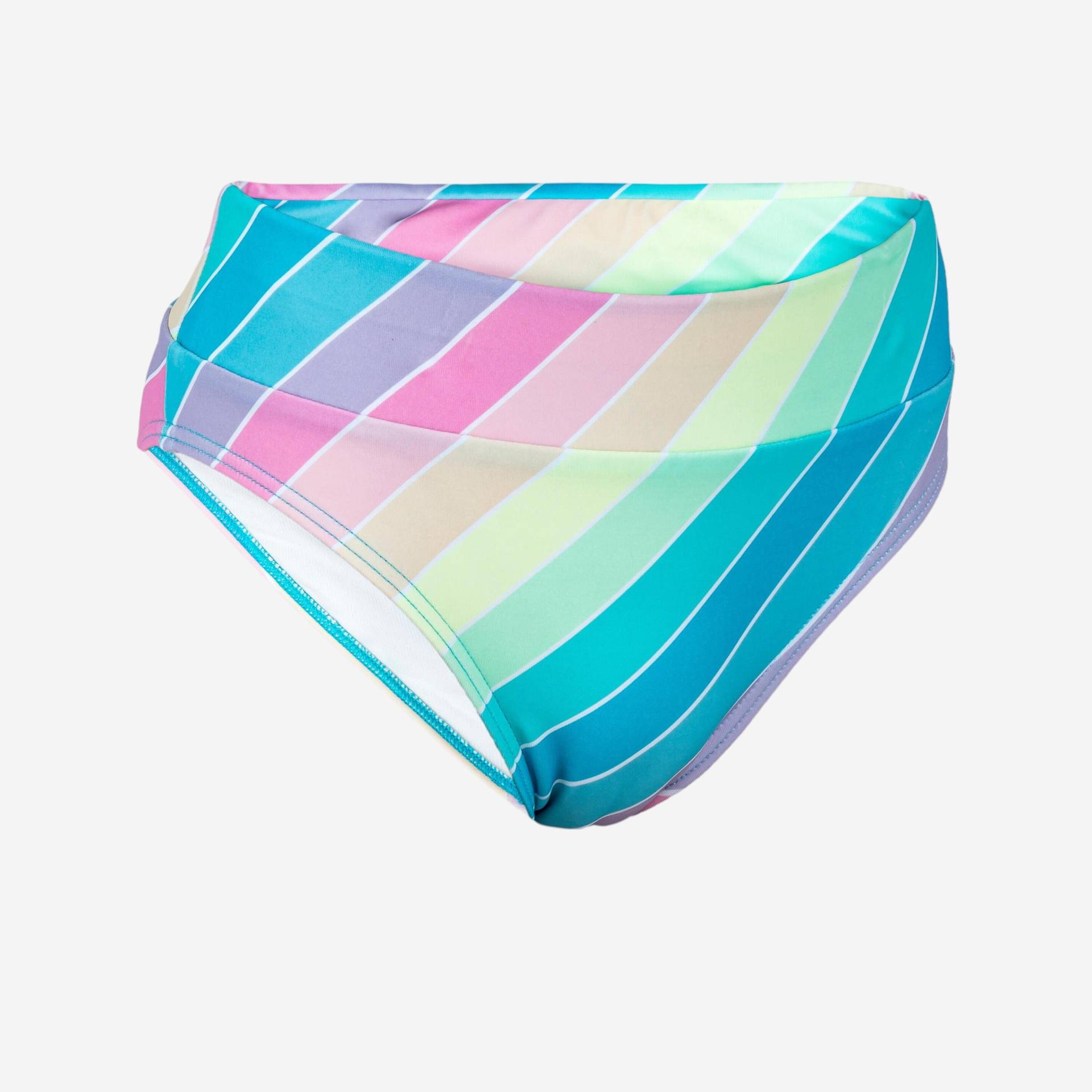 Bikini-Hose Mädchen 500 Bao Rainbow Stripes türkis Bikini-Hose Mädchen 500 Bao Rainbow Stripes türkis von OLAIAN