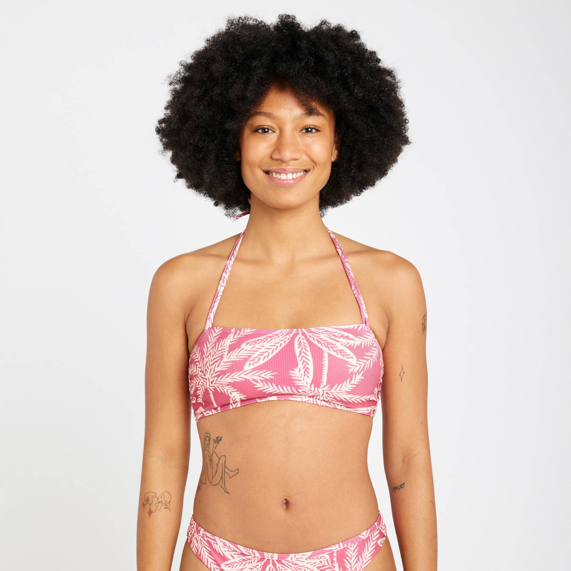 Bikini-Oberteil Bandeau texturiert - Laura Palmer rosa Bikini-Oberteil Bandeau texturiert - Laura Palmer rosa von OLAIAN