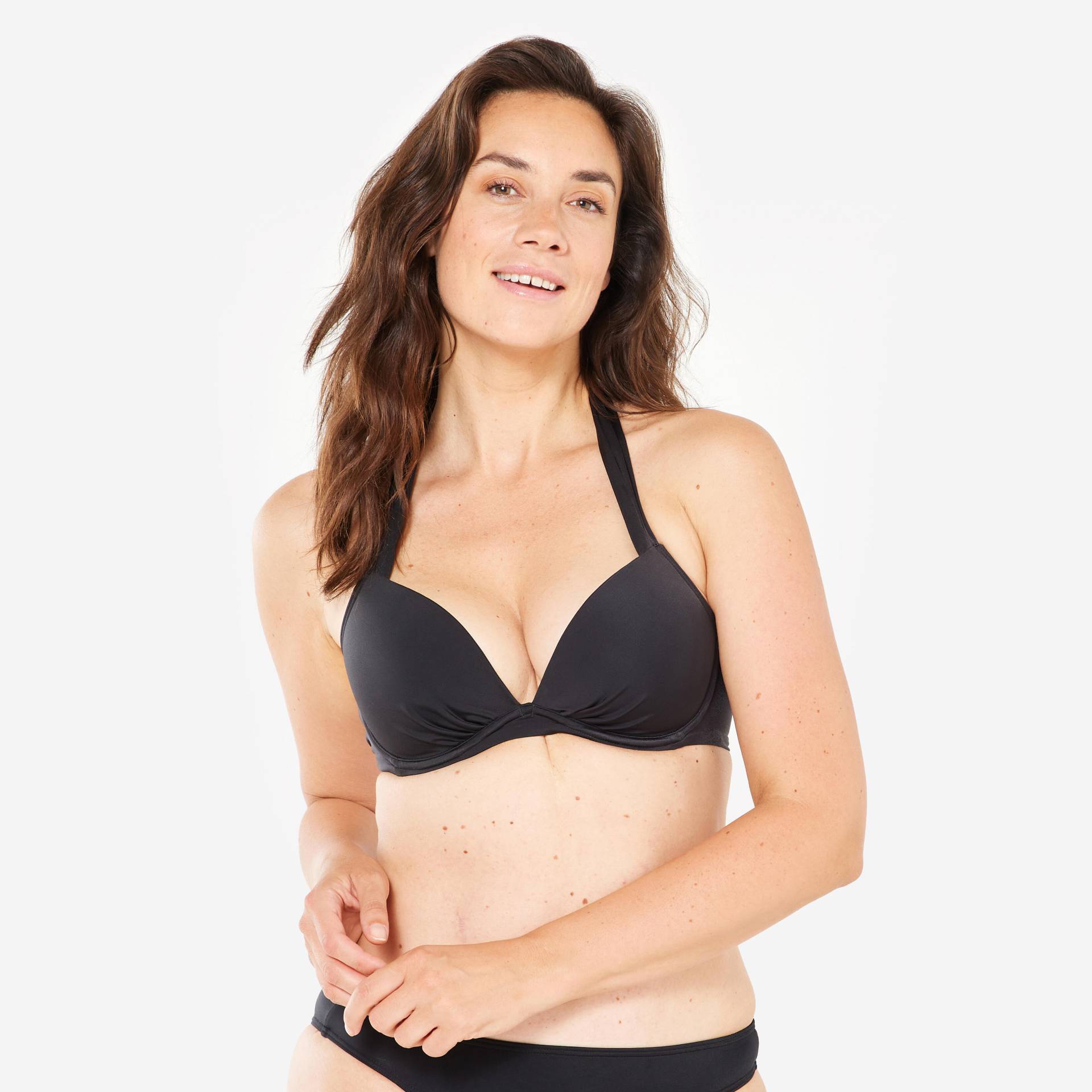 Bikini-Oberteil Damen Push-Up Elena angenähte Formschalen schwarz von OLAIAN