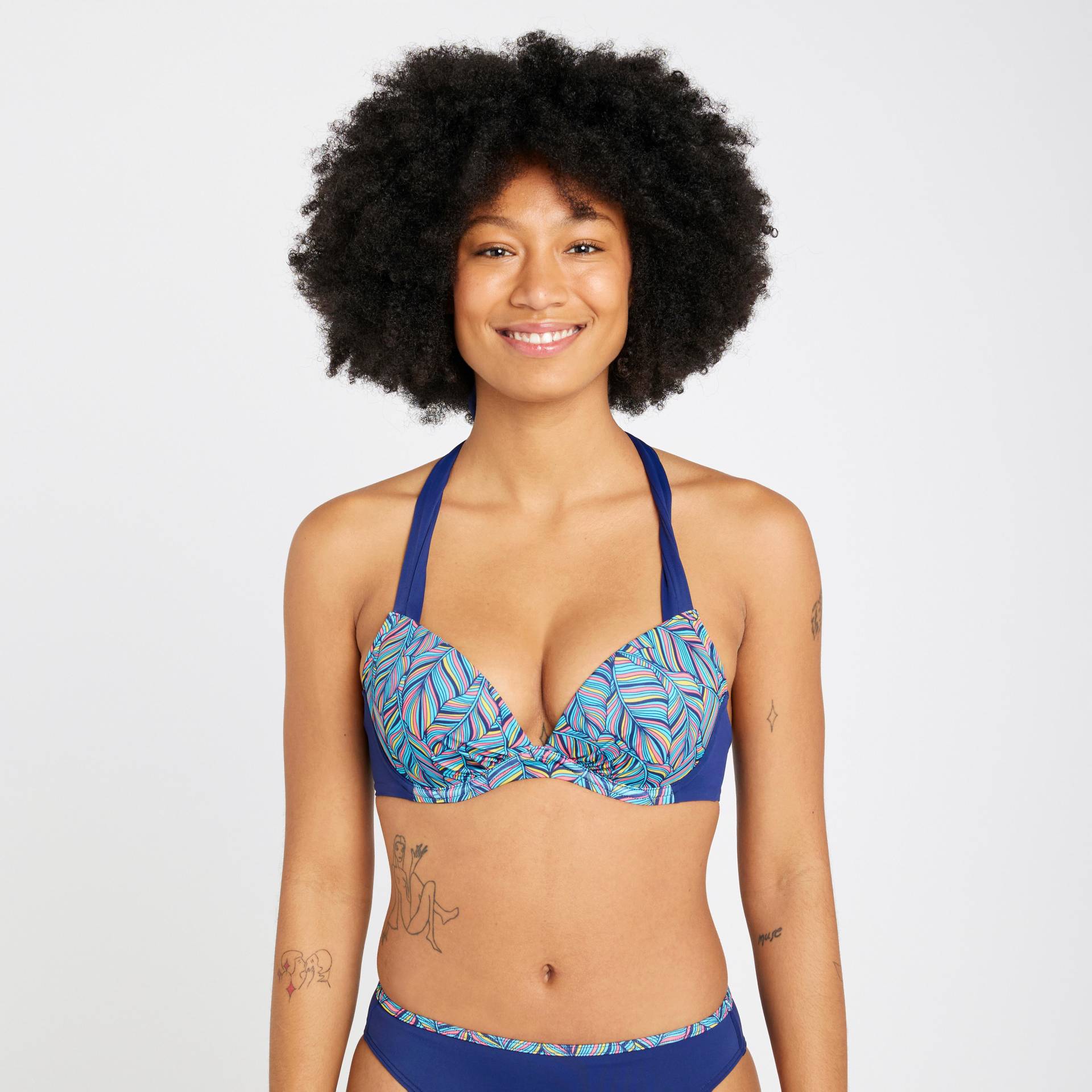Bikini-Oberteil Damen Push-up - Elena Foly türkis Bikini-Oberteil Damen Push-up - Elena Foly türkis von OLAIAN