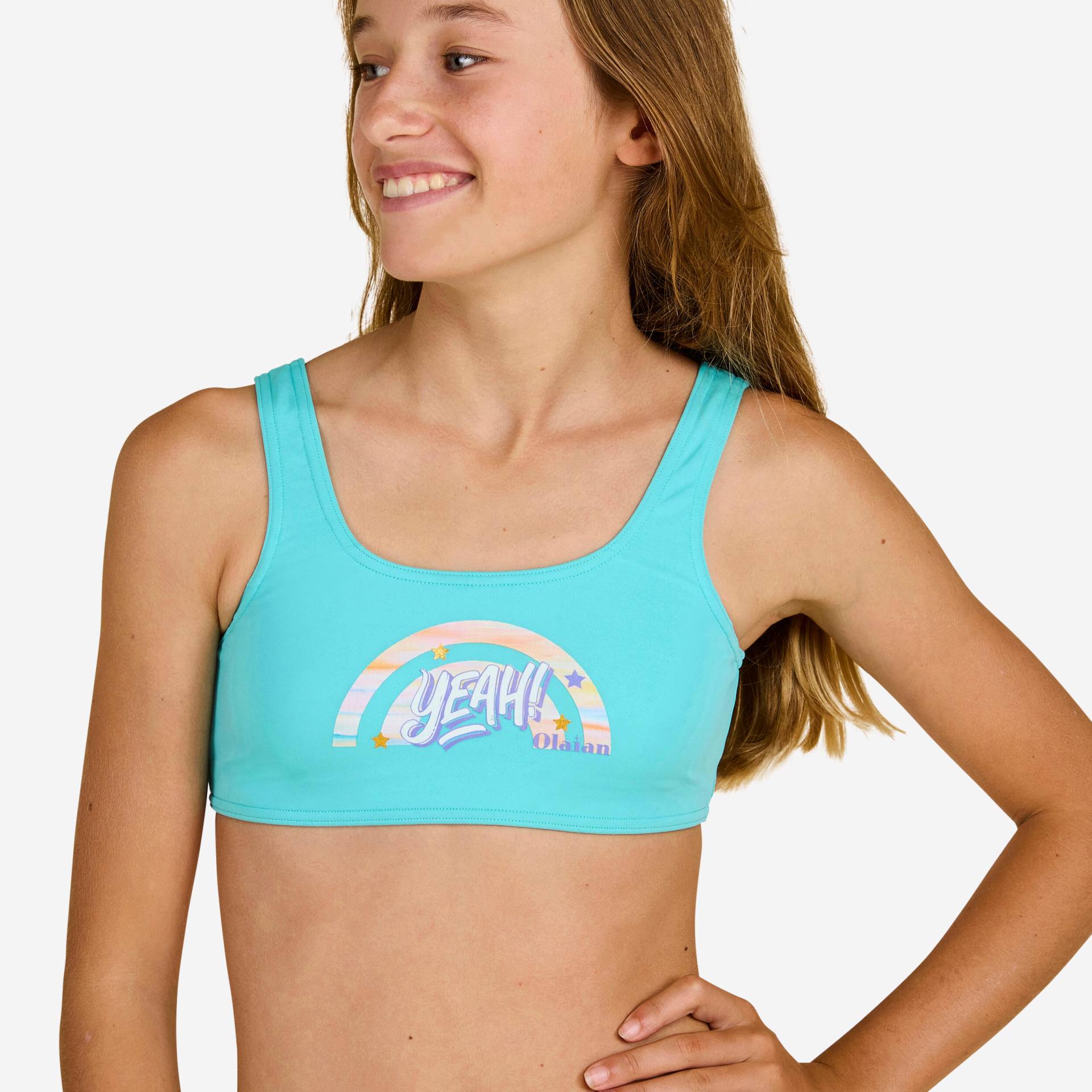 Bikini-Oberteil Mädchen Bustier - Lana 500 türkis Bikini-Oberteil Mädchen Bustier - Lana 500 türkis von OLAIAN