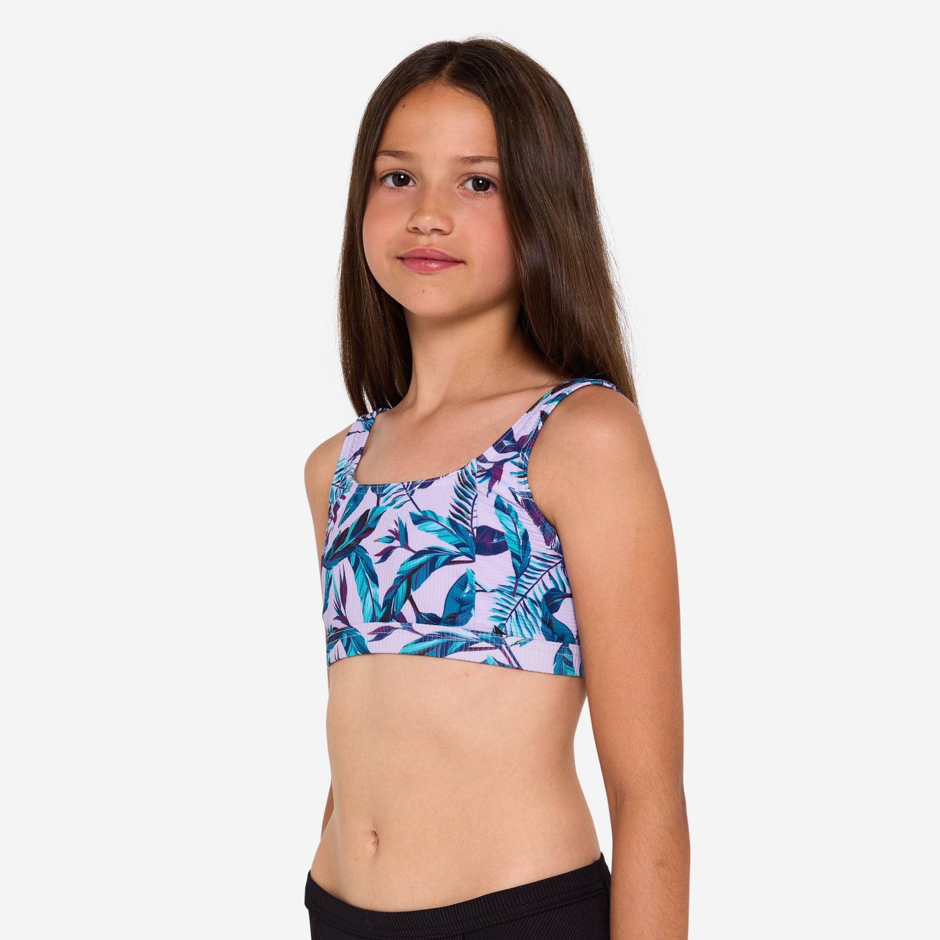 Bikini-Oberteil Mädchen Bustier verstellbar 500 Nora violett geblümt Bikini-Oberteil Mädchen Bustier verstellbar 500 Nora violett geblümt von OLAIAN