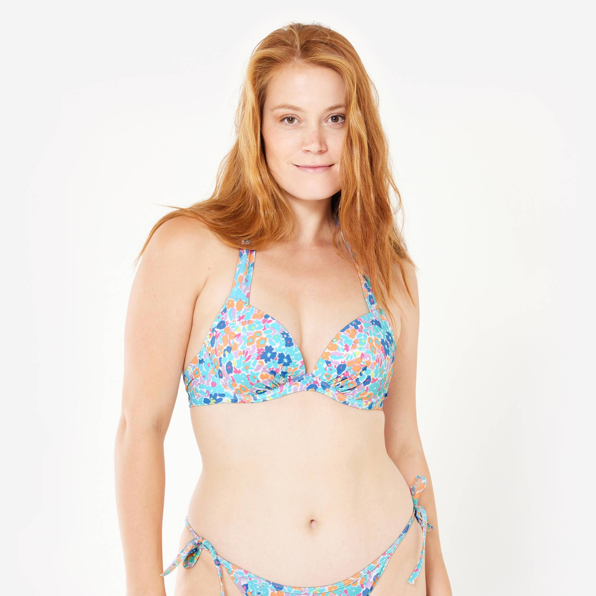 Bikini-Oberteil Surfen Damen Push-Up Elena Prairie mehrfarbig Bikini-Oberteil Surfen Damen Push-Up Elena Prairie mehrfarbig von OLAIAN