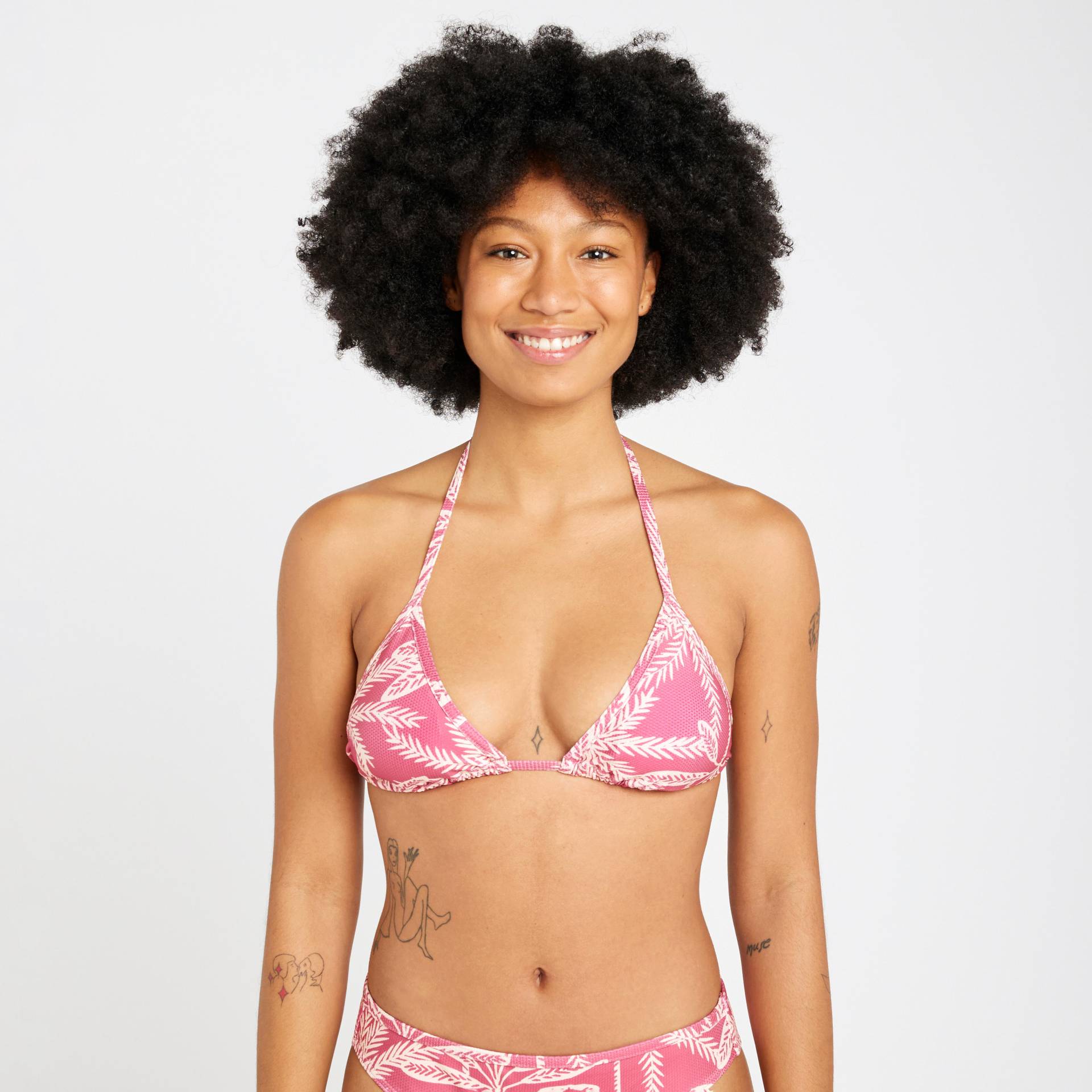 Bikini-Oberteil Triangel Damen texturiert Mae Palmer rosa von OLAIAN