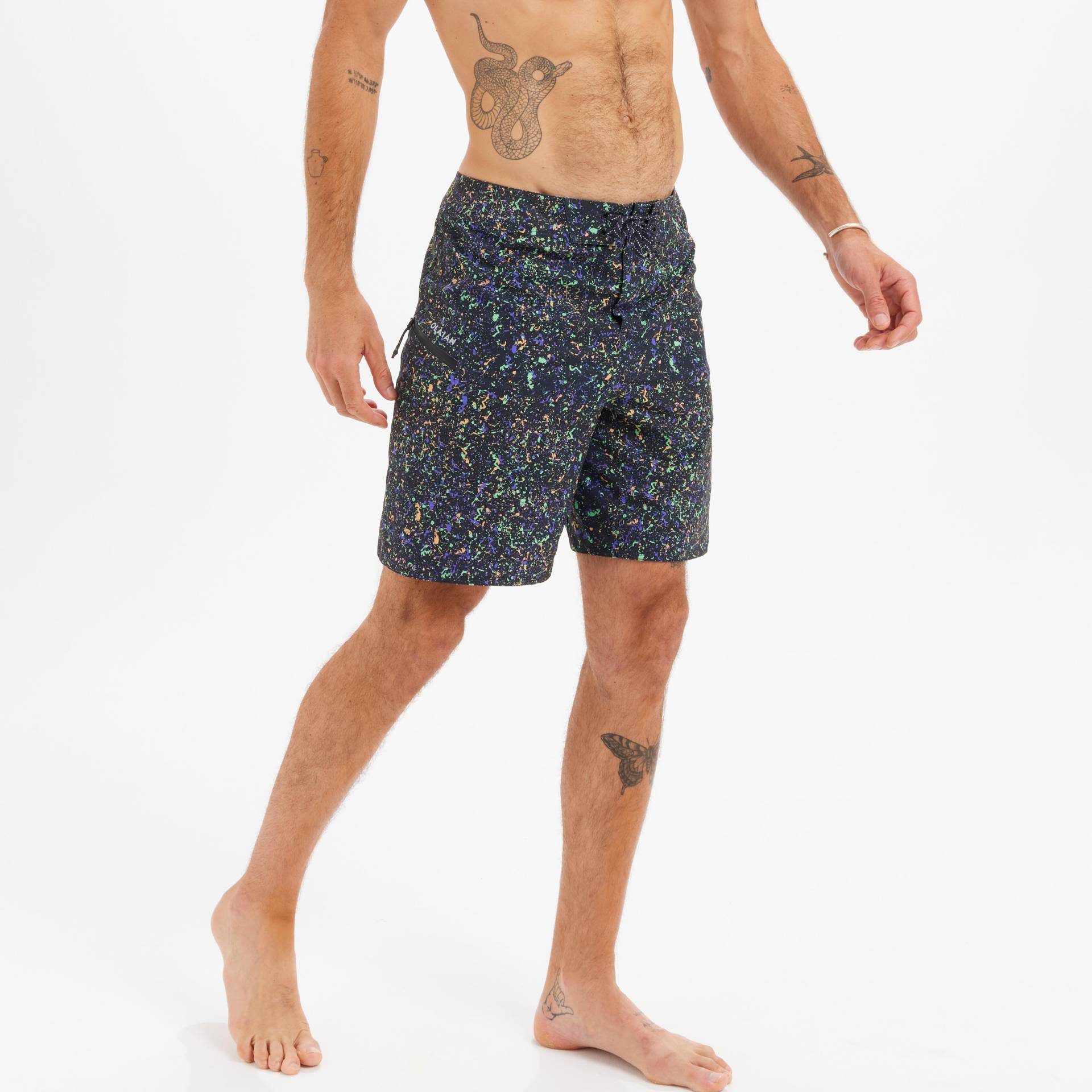 Boardshorts Herren 19" Splash 500 violett von OLAIAN