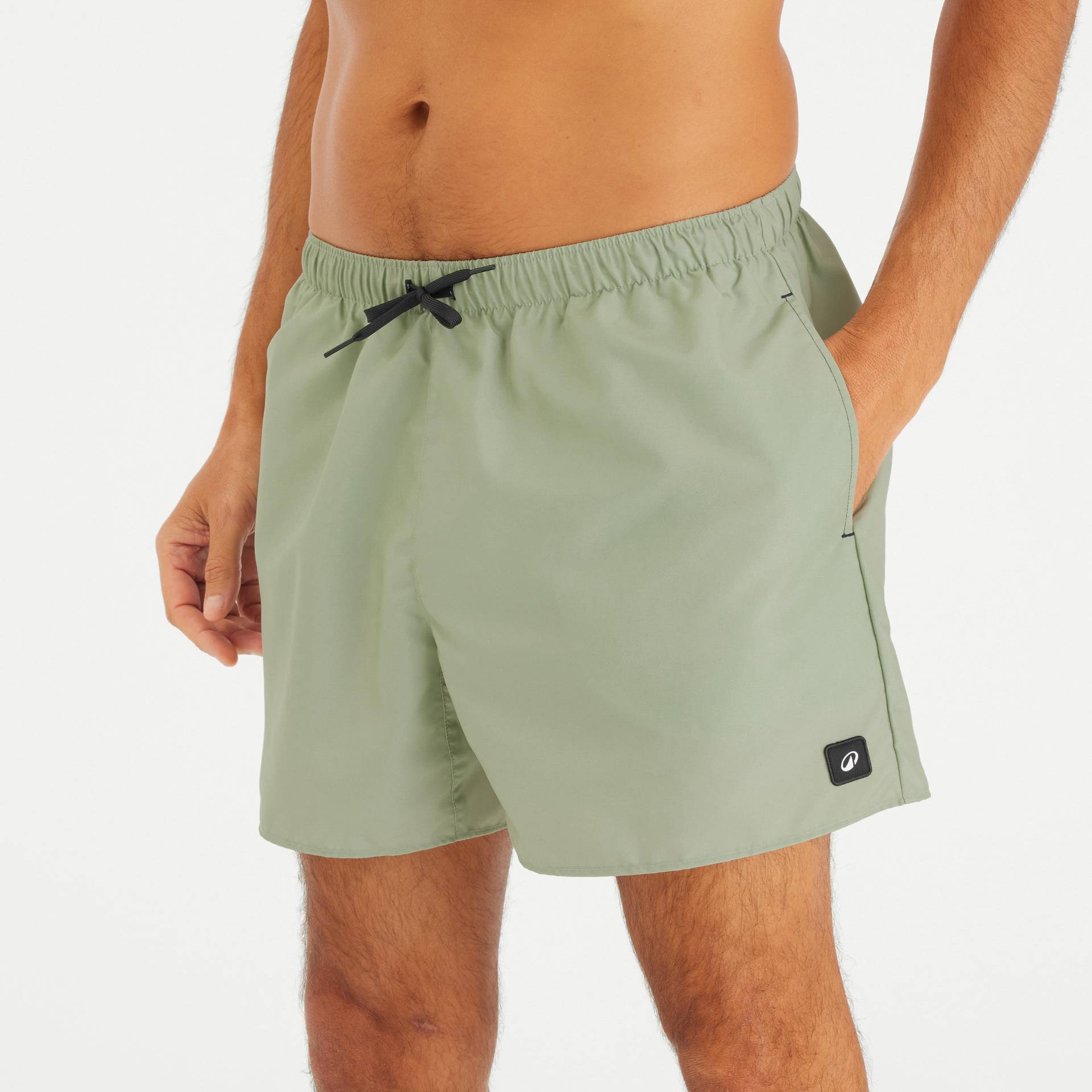 Boardshorts Herren kurz mit Taschen 100 Hendaia MW 15" khaki von OLAIAN