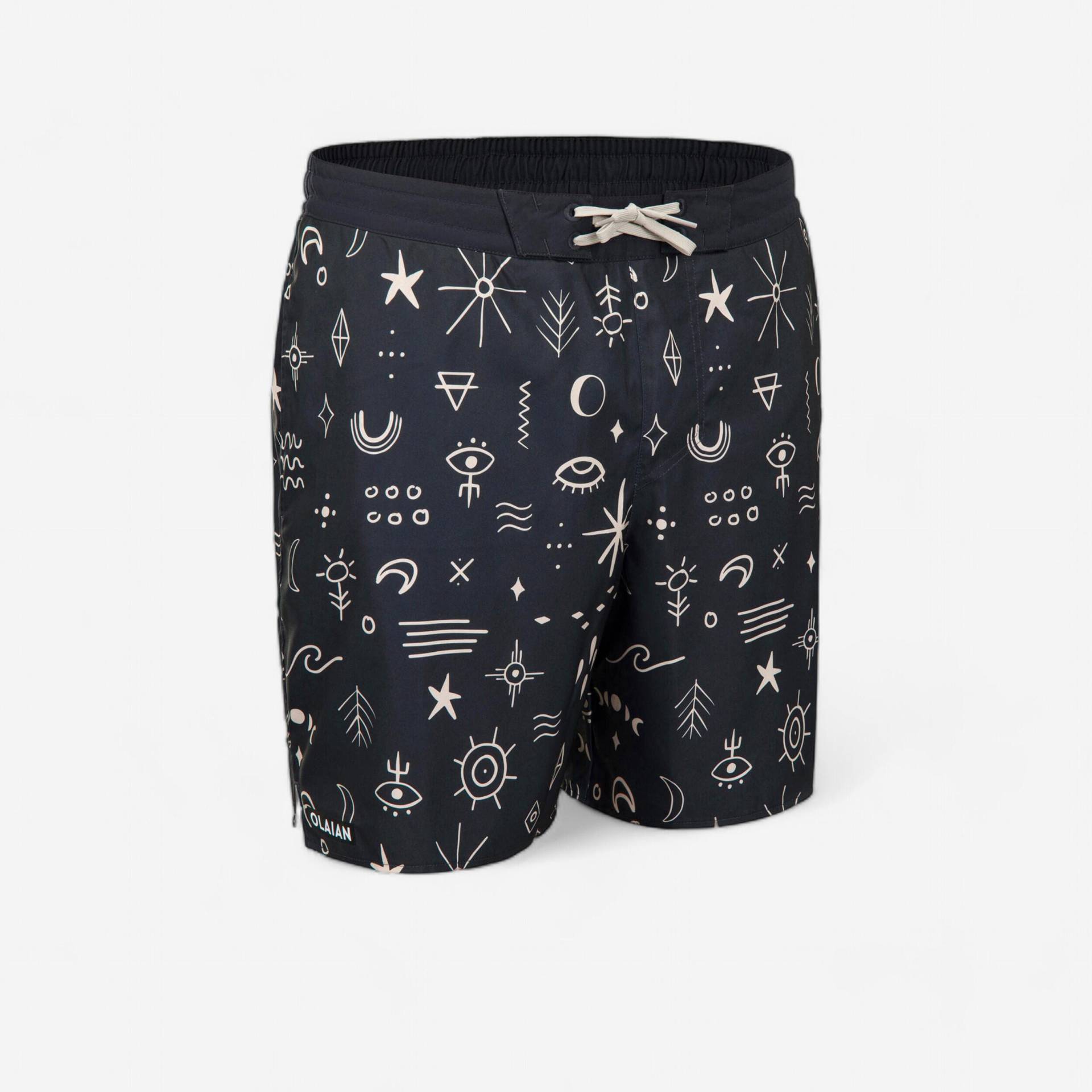 Boardshorts Surfen 100 long Eco Symbol schwarz Boardshorts Surfen 100 long Eco Symbol schwarz von OLAIAN