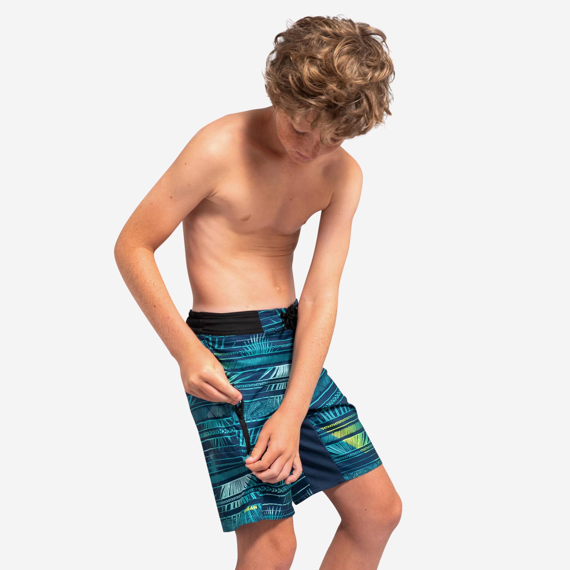 Boardshorts 550 Bambus Tween dunkelblau von OLAIAN