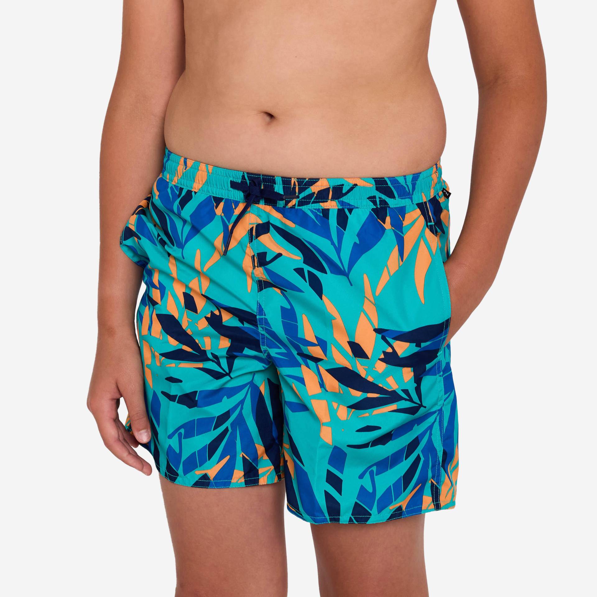 Boardshorts Surfen Jungen mit Taschen 100 Shadow Palm türkis Boardshorts Surfen Jungen mit Taschen 100 Shadow Palm türkis von OLAIAN