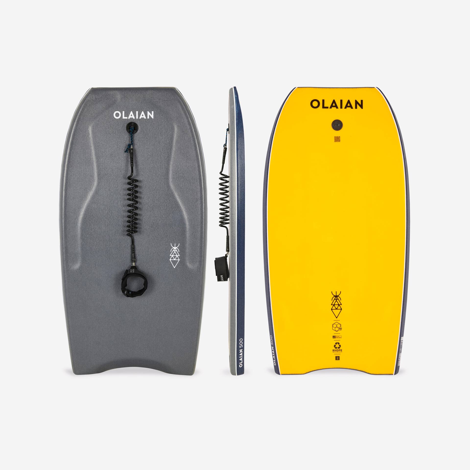 Bodyboard Fortgeschrittene Double Stringer BB500 grau/gelb Bodyboard Fortgeschrittene Double Stringer BB500 grau/gelb von OLAIAN
