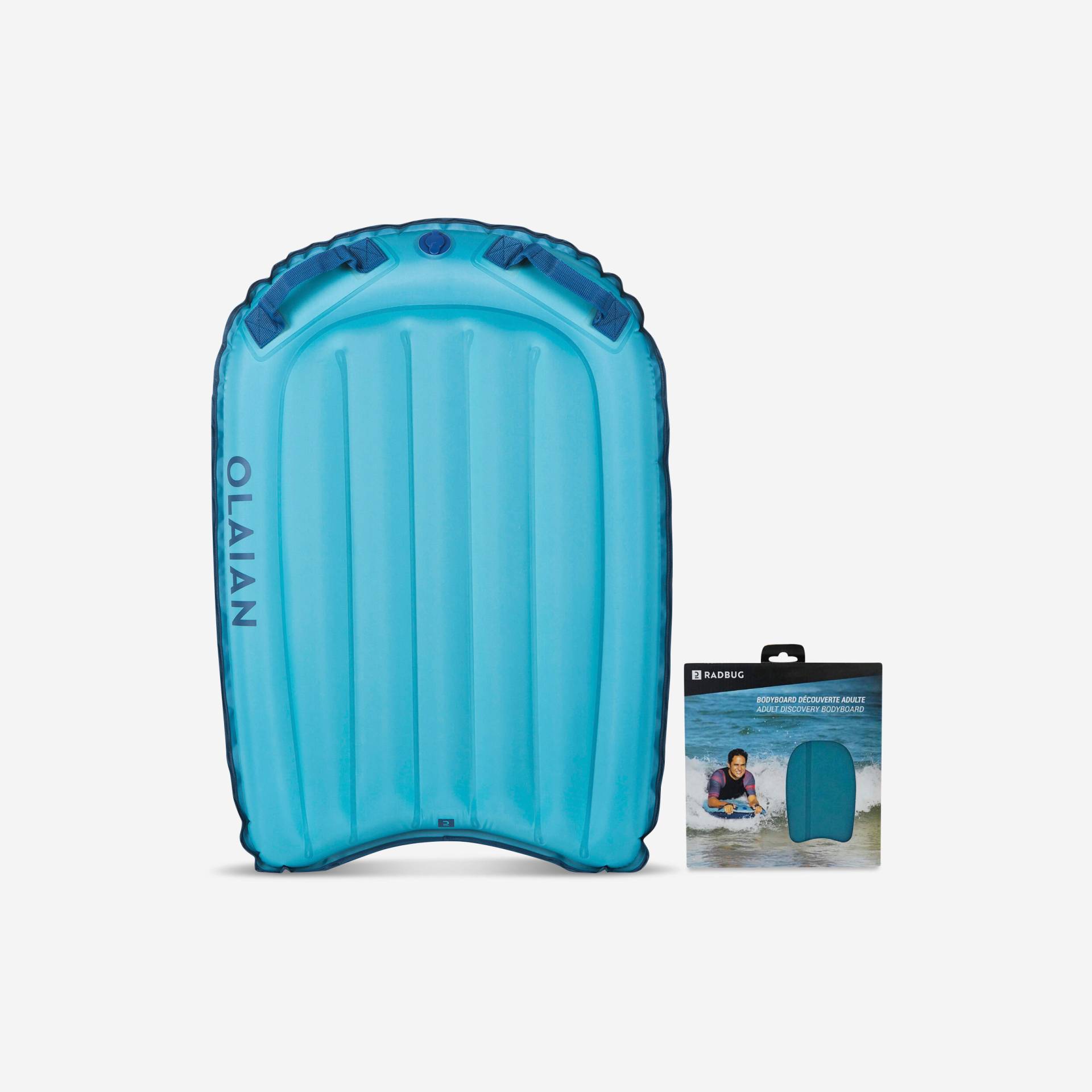 Bodyboard aufblasbar Discovery Einsteiger 25 bis 90 kg - Compact blau Bodyboard aufblasbar Discovery Einsteiger 25 bis 90 kg - Compact blau von OLAIAN