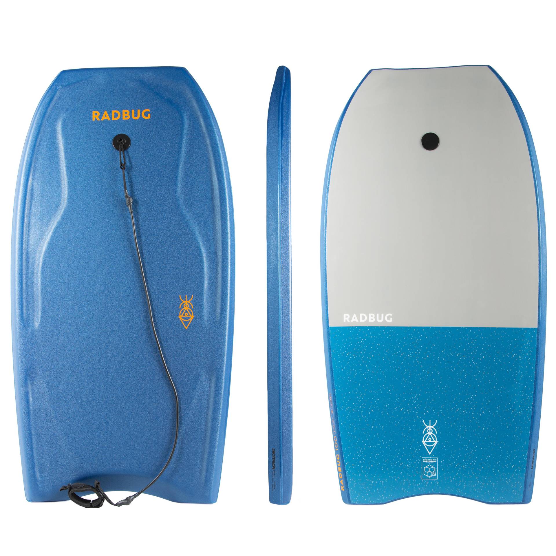 Bodyboard mit Handgelenk-Leash 100 blau von OLAIAN