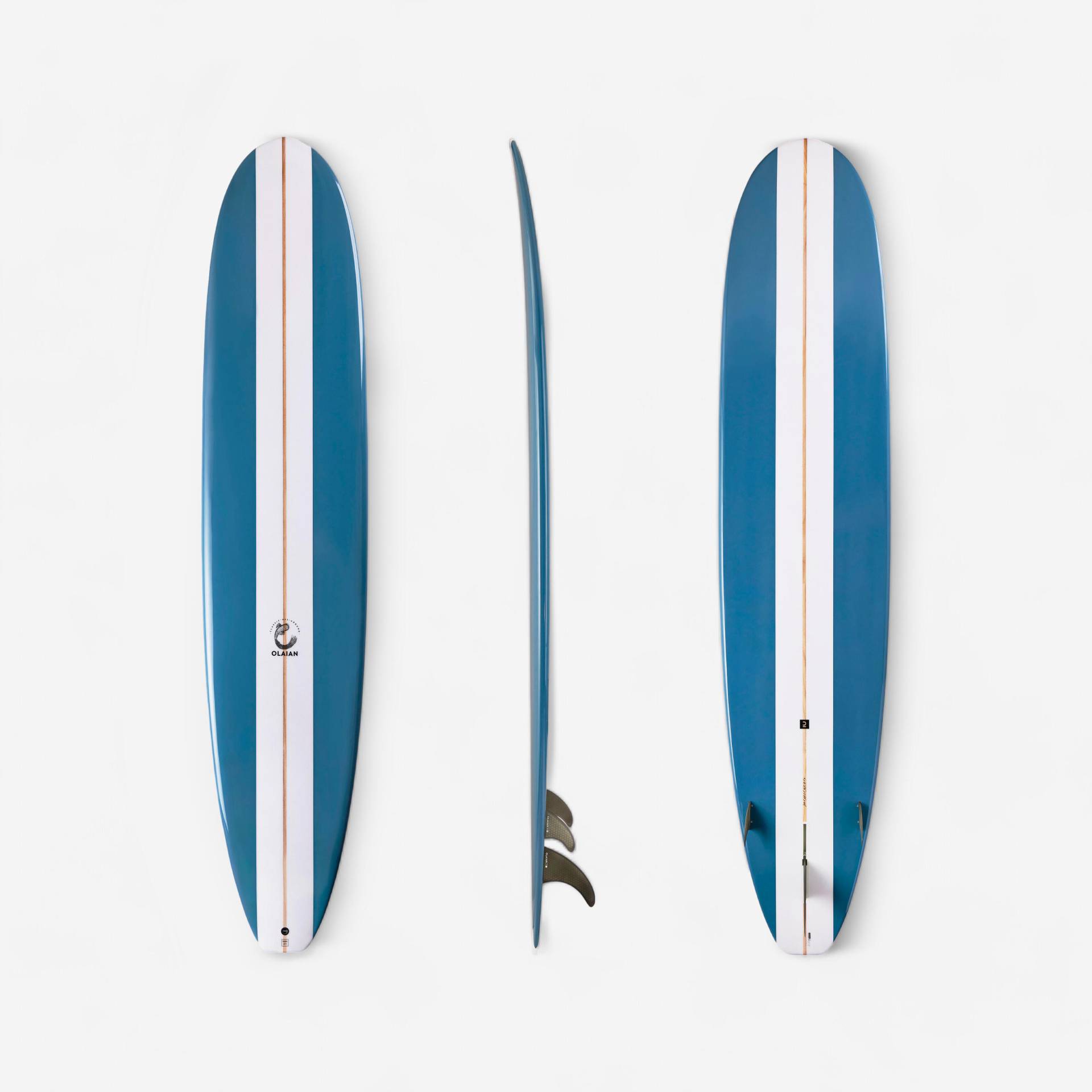 Longboard Surfen 9' 67 L - 900 inkl. 2+1 Zentralfinne 8 Zoll von OLAIAN