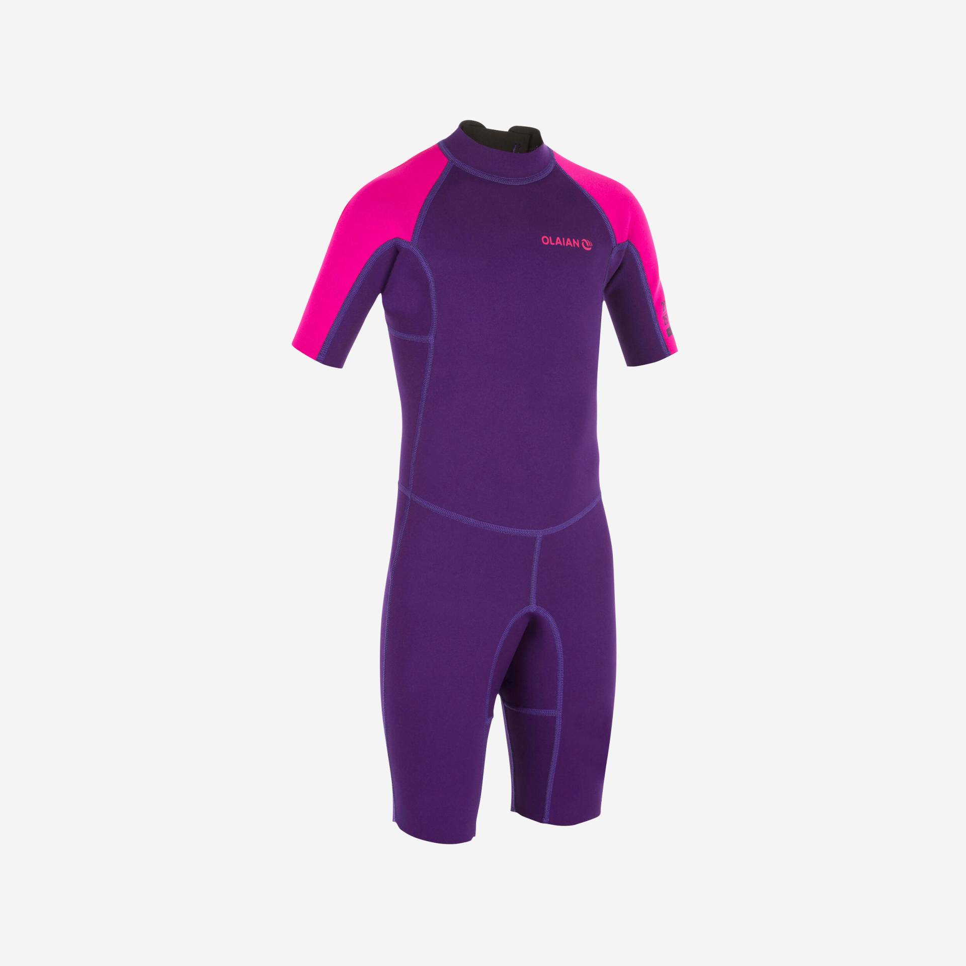 Neoprenanzug Shorty Surfen 100 1,5 mm Kinder violett/rosa von OLAIAN