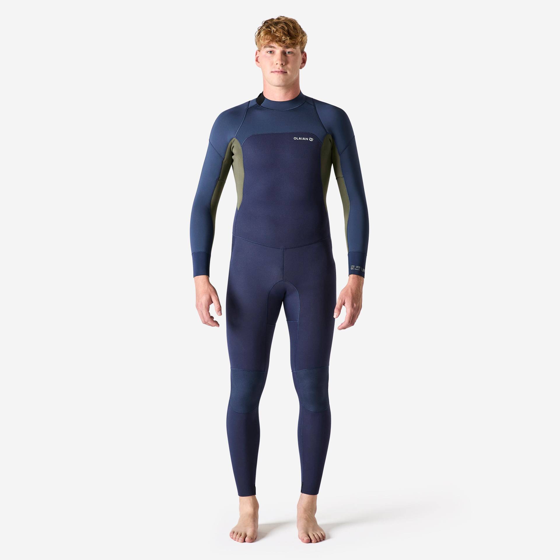 Neoprenanzug Surfen 500 3/2 mm Herren blau/khaki Neoprenanzug Surfen 500 3/2 mm Herren blau/khaki von OLAIAN