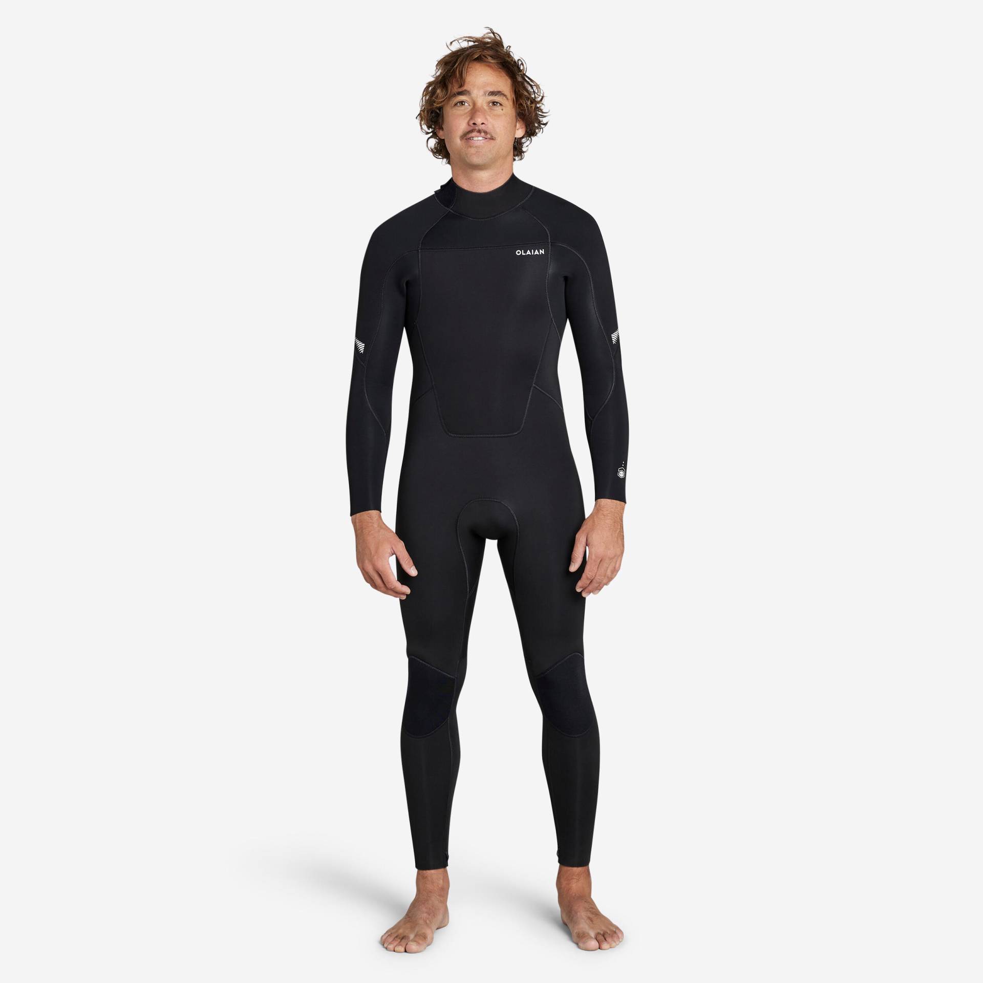 Neoprenanzug Surfen Herren Neopren 4/3 mm - 500 schwarz von OLAIAN