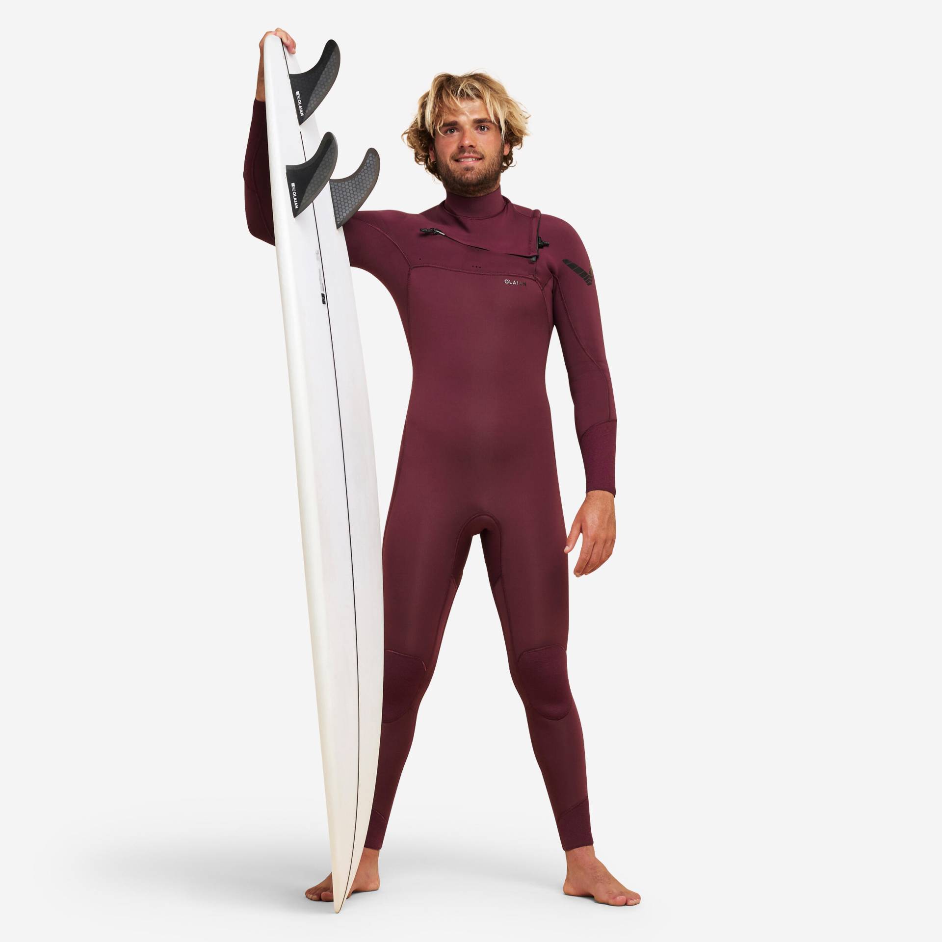 Neoprenanzug Surfen Herren 4/3mm - 900 bordeaux von OLAIAN